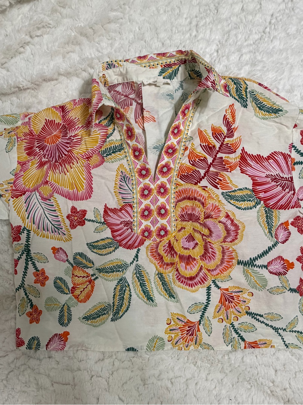 Entro Floral Two-Piece Set | Wrap Skort + Tunic Top | Size Small - Picture 3 of 6